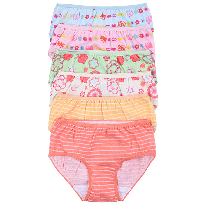 12 Girls Panties Underwear Underpants Briefs Kid Design 100% Cotton Child Size S