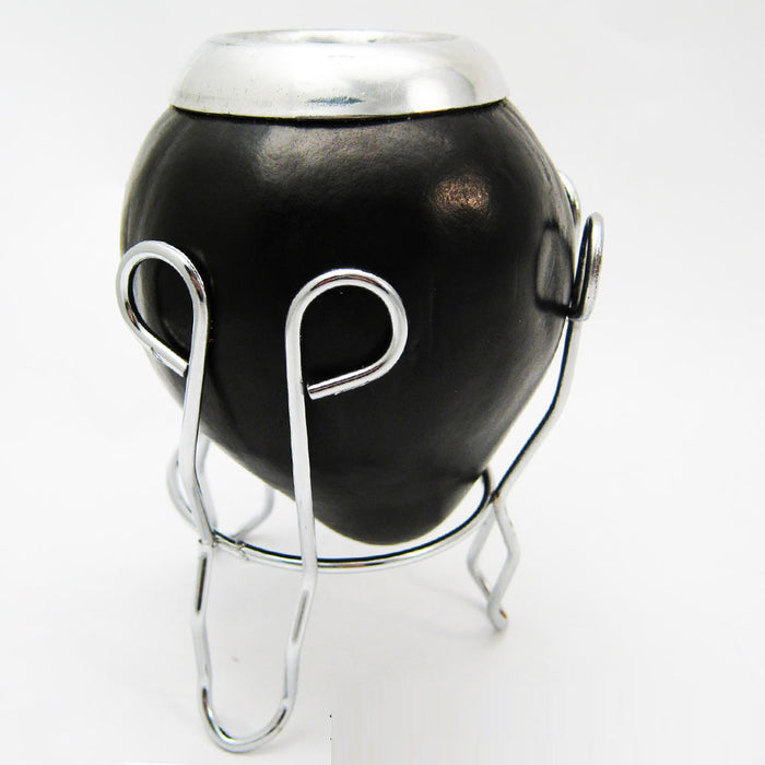 ARGENTINA MATE GOURD GREEN TEA STRAW BOMBILLA INFUSION CUP SILVER NEW SET B 3875