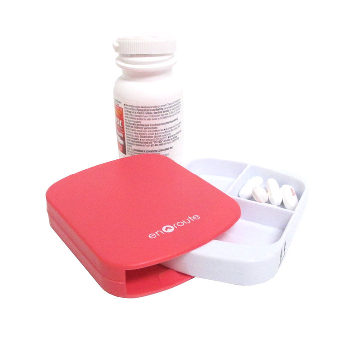 2 Pc Pill Case 4 Compartment Dispenser Box Medicine Tablet Holder Organizer New