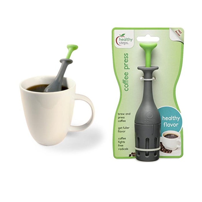 1 Coffee Press Single Serve 1 Cup Brew Maker French Pressed Grounds Filter Tool