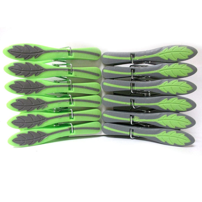 12 Pack Plastic Soft Grip Clothes Pins Pegs Laundry Rubber Tip Clothespins Hang