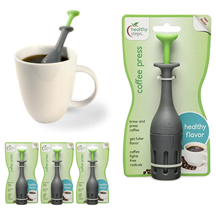 4 Single Serve Brewer One Cup Style French Coffee Press Maker Travel Brew Filter