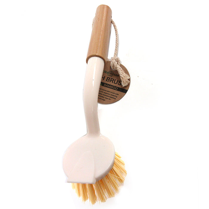 2 Pc Kitchen Dish Scrub Brush Eco-friendly Cleaning Bamboo Handle Scrubber