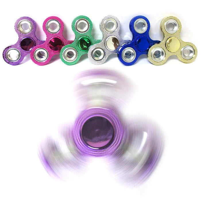 1 Tri-Spinner Fidget Toy Bling Metal Ball EDC Hand Finger Spinner Focus ADHD New