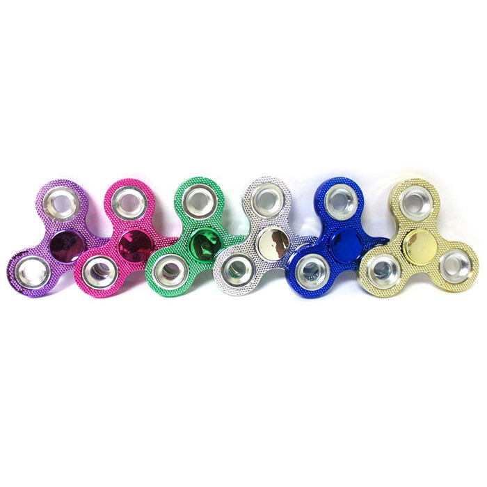 3 Gyro Finger Tri-Spinner Fidget Spinner Metallic Toy Bling EDC Hand Focus ADHD