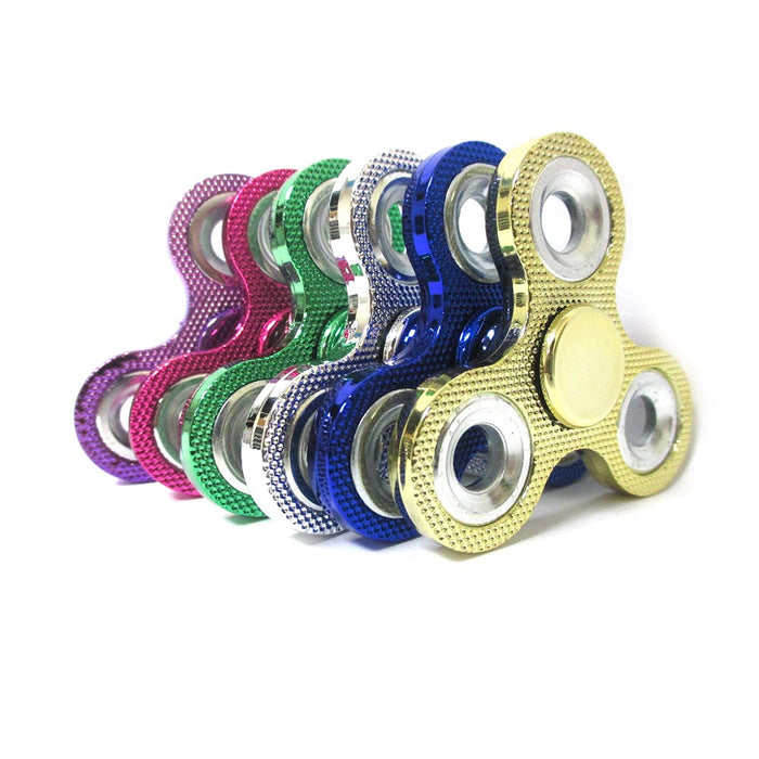 1 Tri-Spinner Fidget Toy Bling Metal Ball EDC Hand Finger Spinner Focus ADHD New