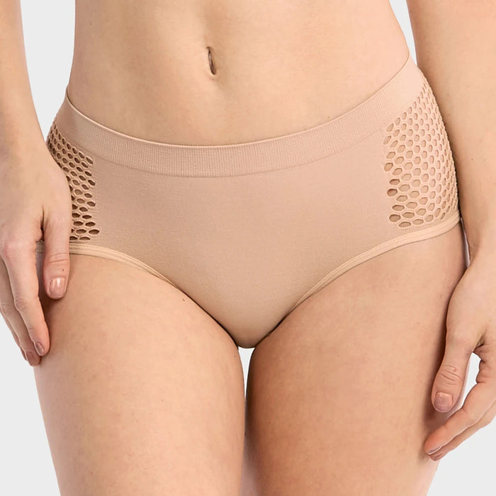 3 Womens Stretch Panties Seamless Bikini Brief Mesh Sexy Hipster Underwear Panty