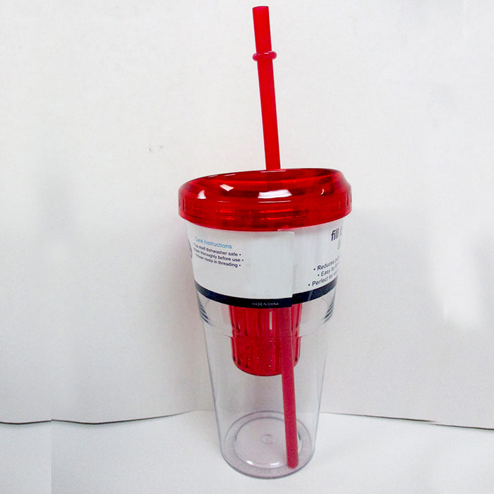 Fruit Infusing Flavor Infuser Water Tumbler 16oz Straw Cup Natural Fruit  BPA