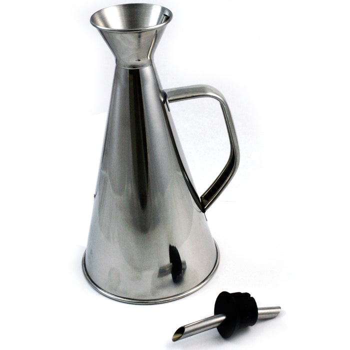 Stainless Steel Oil Pourer Cruet Dispenser 17 Oz Can Drizzler Spout Kitchen Tool