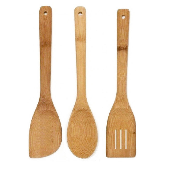 6 Pc Spatula Bamboo Cooking Utensil Set Spoon Mix Non Stick Wooden Kitchen Tools