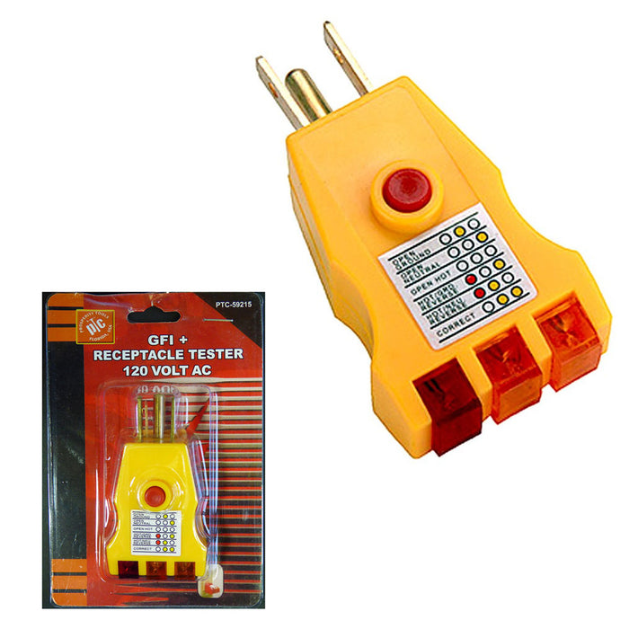 Electrical GFI GFCI Receptacle Tester AC 3 Prong Outlet Plug GND Open Hot Rev Ok