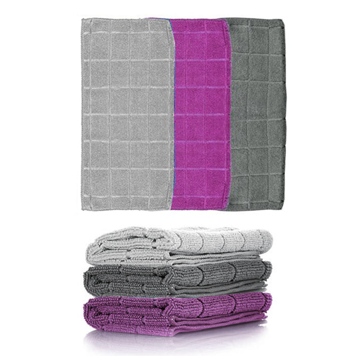 3 Microfiber Cleaning Towels Polishing Cloths Wash Dry Rag Auto Car Home 35X35cm