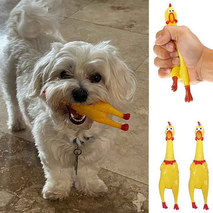 2pc Fun Pet Dog Shrilling Rubber Chicken Chew Sound Squeeze Screaming Toy Small