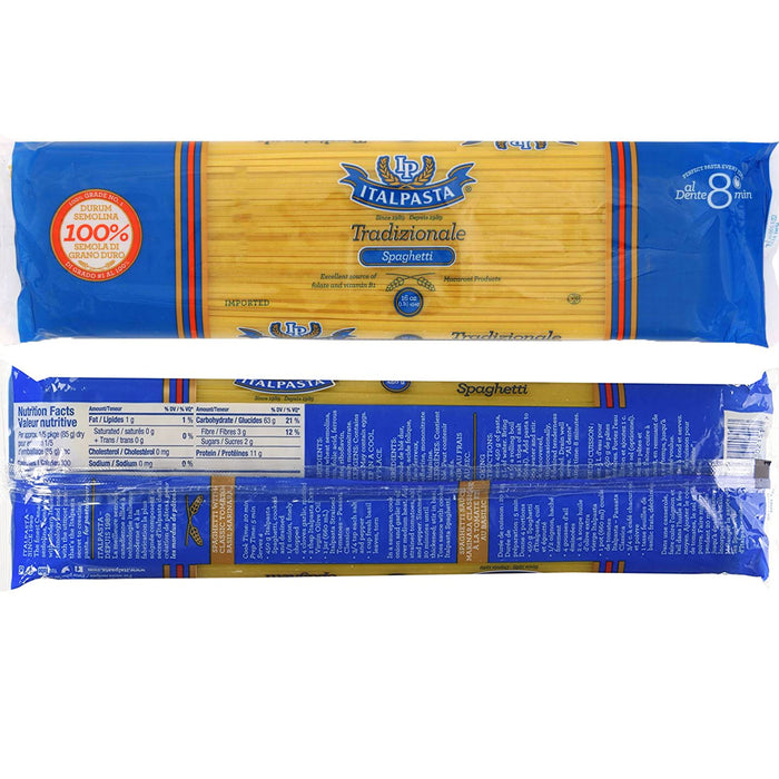 2 Pk Traditional Italian Spaghetti Pasta Noodles Carbonara 100% Durum Wheat 16oz
