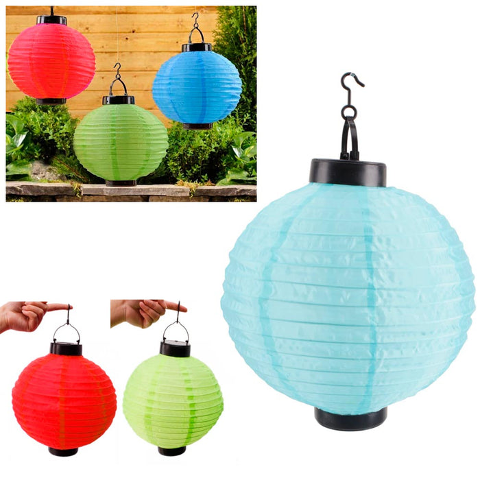 6 x Solar LED Chinese Paper Lanterns Party Round 10" Garden Wedding Decoration