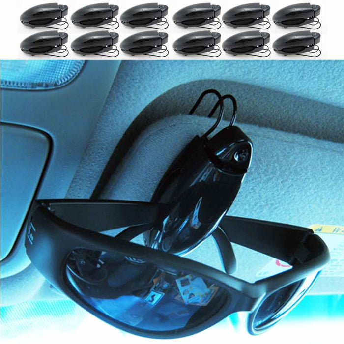 12 Sunglass Visor Clip Sunglasses Eyeglass Holder Car Auto Reading Glasses Black