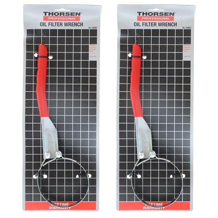 2 Pc Universal Oil Filter Wrench Adjustable Heavy Duty Grip Metal Car Truck Tool
