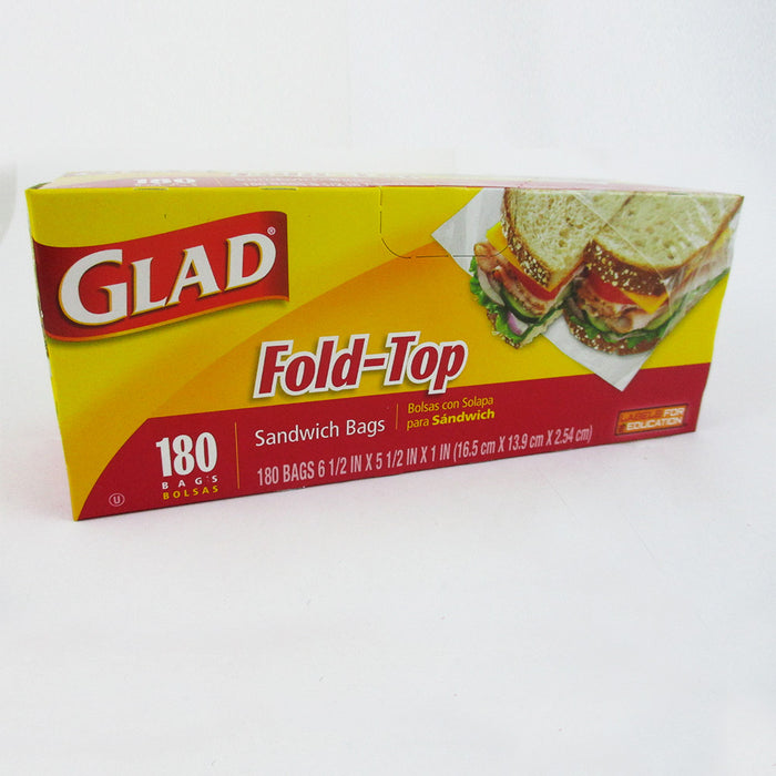 360 Pc Glad Fold Top Sandwich Bags Snacks School Lunch Travel Camp Storage New !