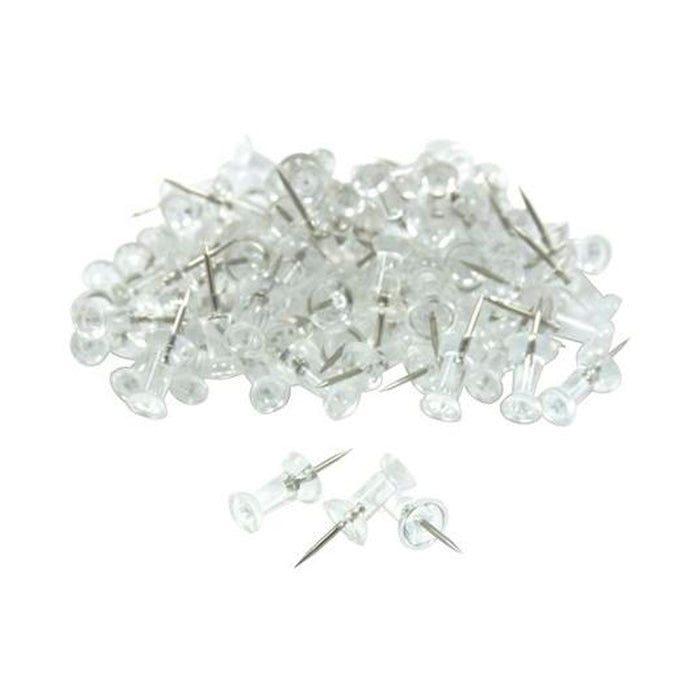 200 PCS Clear Push Pin Thumb Tacks Transparent Drawing Cork Board Office Pushpin
