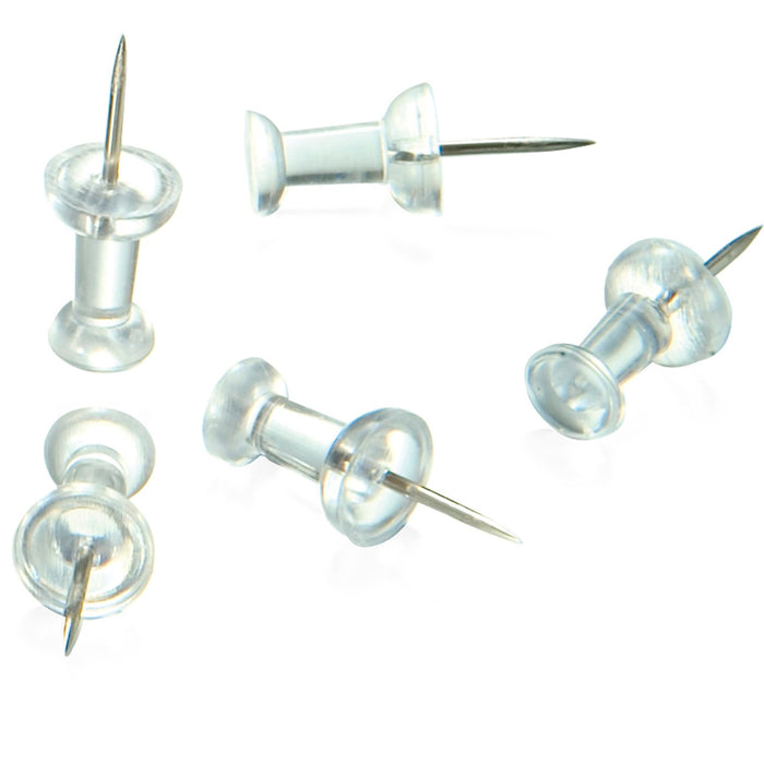 200 PCS Clear Push Pin Thumb Tacks Transparent Drawing Cork Board Office Pushpin