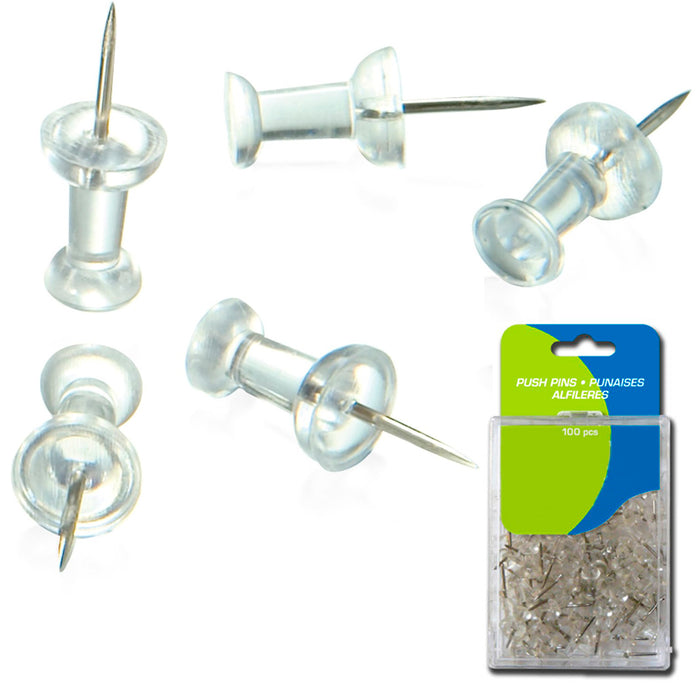 200 PCS Clear Push Pin Thumb Tacks Transparent Drawing Cork Board Office Pushpin