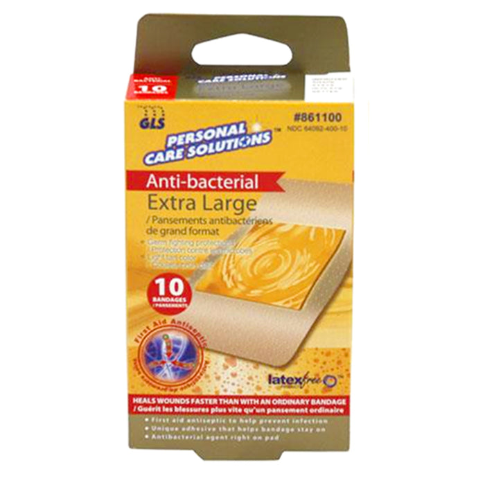 40 Ct Extra Large Antibacterial Bandages Heal Wounds Cut Latex Free Adhesive 4"