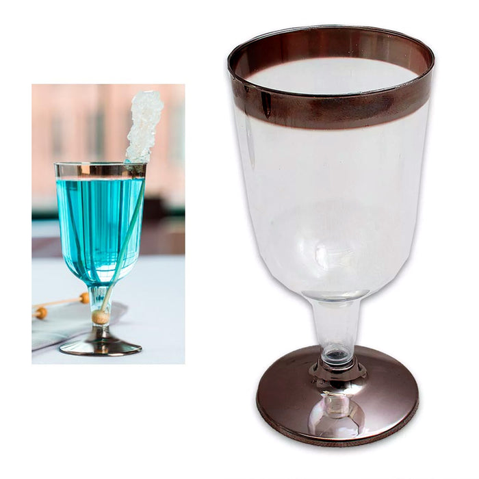 32 Pc Plastic Champagne Wine Flute Disposable Glasses 6oz Wedding Party Bronze