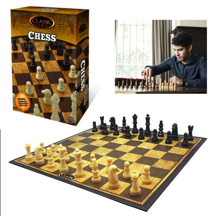 Classic Chess Board Game Set Traditional Modern Collector Home Family Night Fun