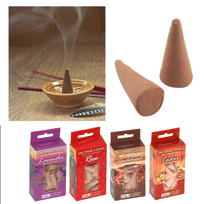 4 Pk Hem Incense Cones Natural Smoke Home Fragrances Assorted Aroma Bulk Sampler