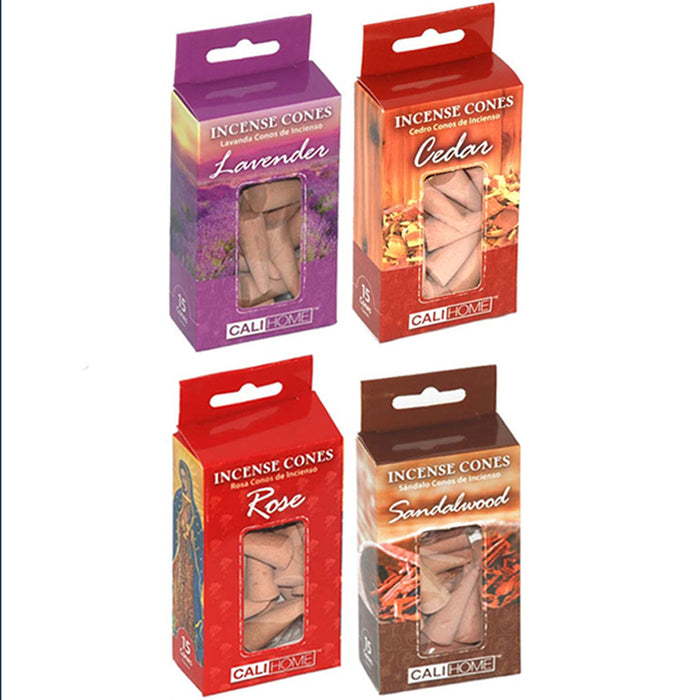4 Pk Hem Incense Cones Natural Smoke Home Fragrances Assorted Aroma Bulk Sampler