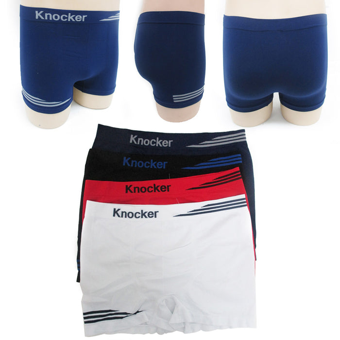 6 Knocker Men Seamless Comfort Boxer Briefs Underwear Microfiber One Size Asst