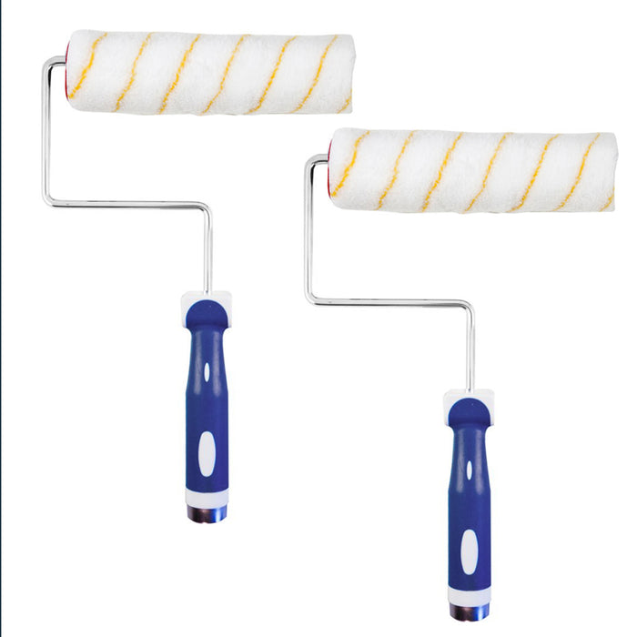 2 X Paint Roller Brush Plastic 9" Handle Painting Painter Supplies Metal Tool