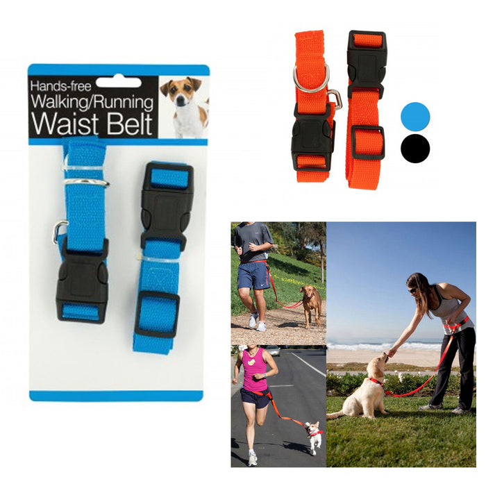 Adjustable Waist Belt Dog Leash Hands Free Pet Lead For Jogging Walking Running