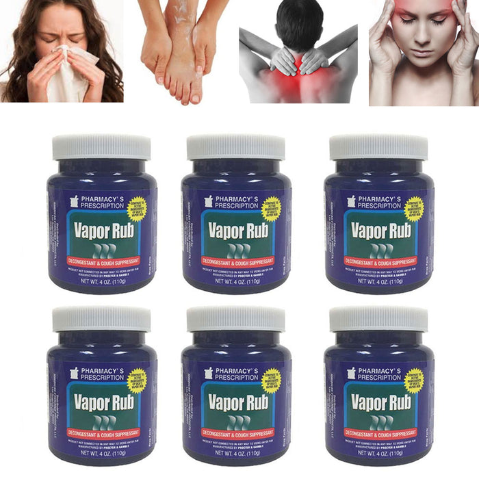 6 Vapor Rub Cold Cough Nasal Decongestant Chest Ointment Topical Headache 660g