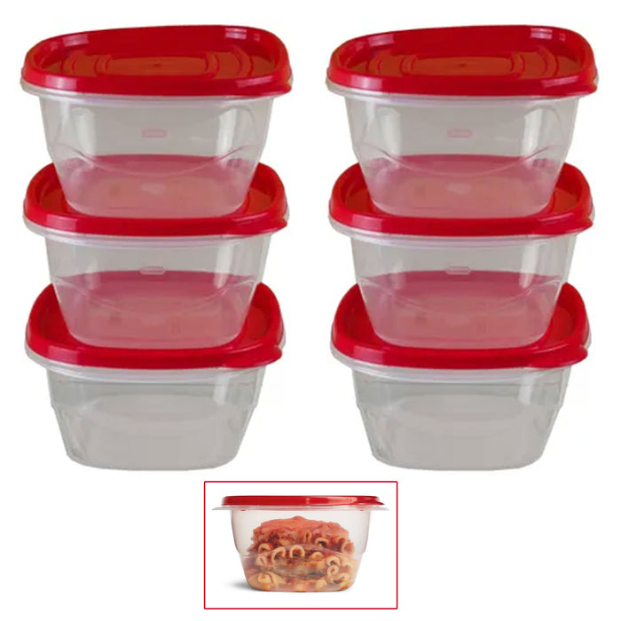 6 Pk Food Storage Containers Lids Reusable Meal Prep Microwavable BPA Free