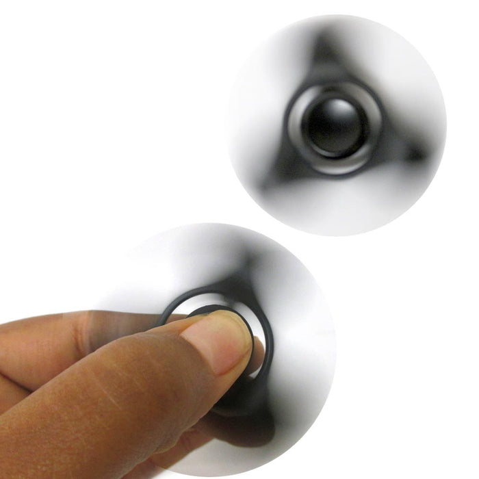 Tri Fidget Hand Spinner Black Metal Finger Toy EDC Focus ADHD Anxiety Relief DIY