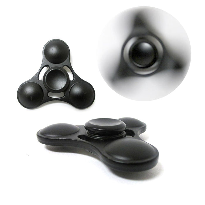 Tri Fidget Hand Spinner Black Metal Finger Toy EDC Focus ADHD Anxiety Relief DIY