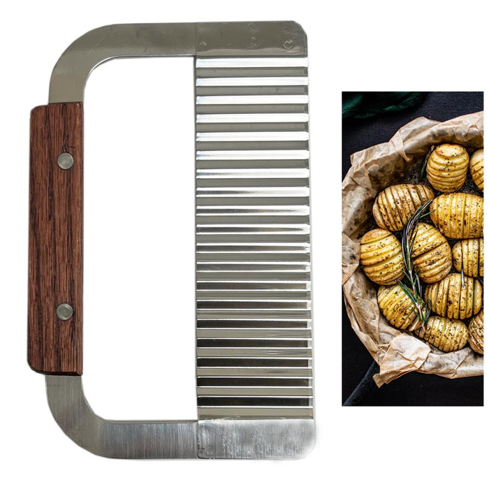 Crinkle Cutter Slicer Wavy Potato Dough Vegetable Blade Knife Stainless Steel !!