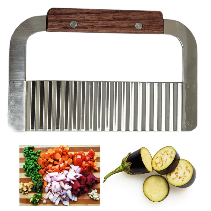 Crinkle Cutter Slicer Wavy Potato Dough Vegetable Blade Knife Stainless Steel !!