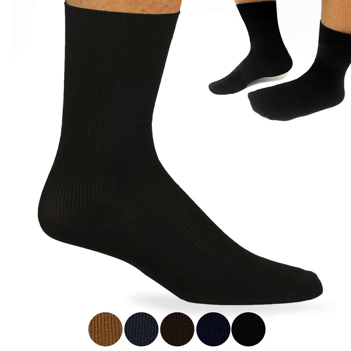 6 Pairs Mens Dress Socks Multi Color Fashion Casual Crew Polyester Size 9-11
