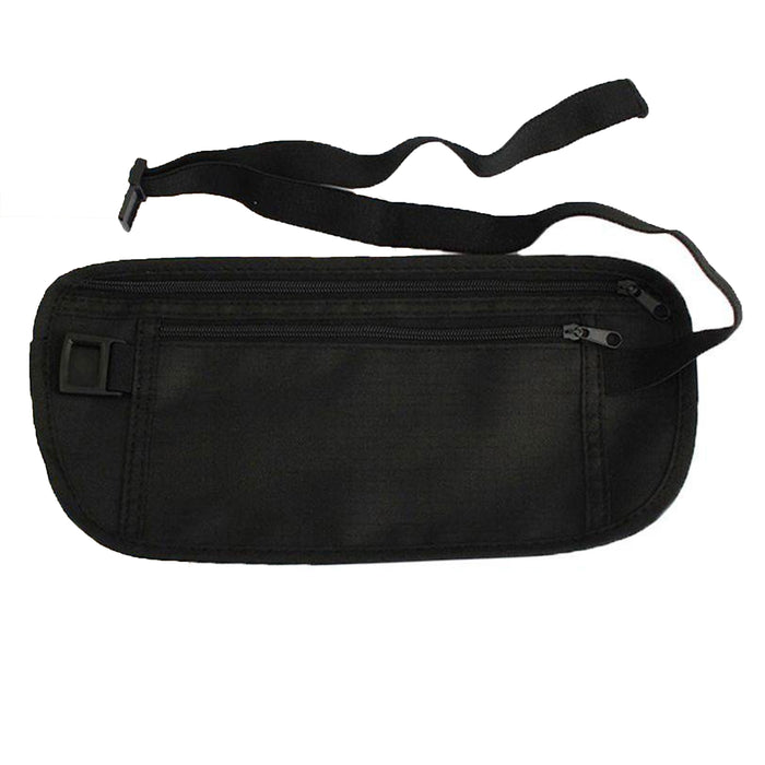 1 Waist Belt Bag Travel Pouch Hidden ID Passport Security Money Compact Black