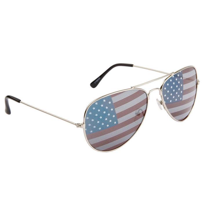 3 PC US Pilot USA American Flag Sunglasses United States Stars Patriotic Pouch