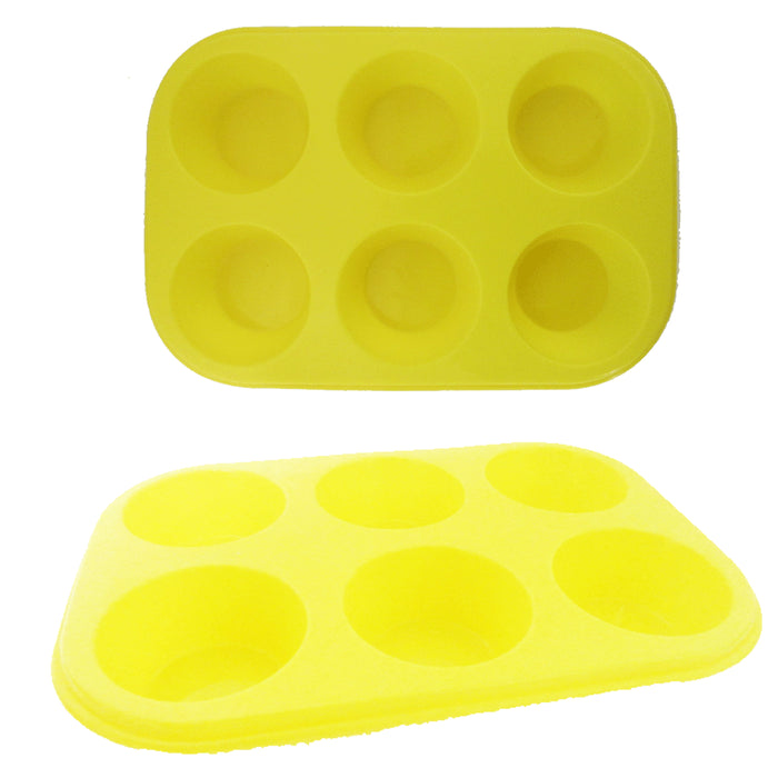 6 Cup Round Silicone Cookie Muffin Baking Mold Handmade Soap Moulds Biscuit Pan
