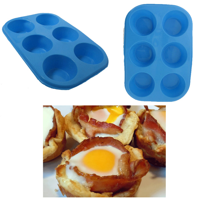Silicone Muffin Mold 6 Cup Pan Non-Stick Tray Cupcake Dessert Pastry Oven Bake