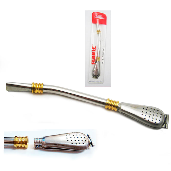 Stainless Steel Yerba Mate Tea Bombilla Gourd Drinking Straw Lifetime Metal M19