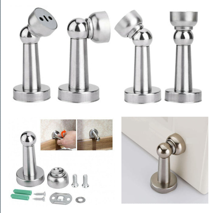 Magnetic Door Stop Holder Home Safety Stopper Guard Office Catch Fitting Screws