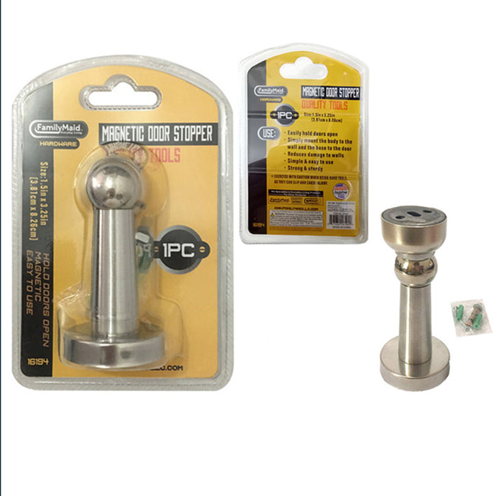 4 Magnetic Door Stoppers Stainless Steel Wall Floor Mount Door Holder Heavy Duty