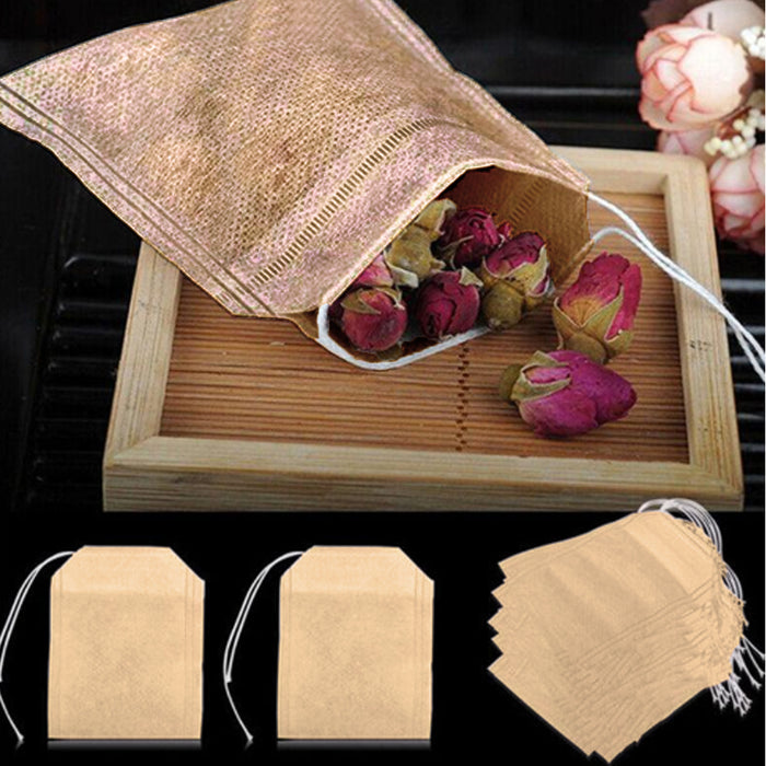 200 Unbleached Tea Filter Bags Steep Loose Leaf Sachet Disposable Biodegradable