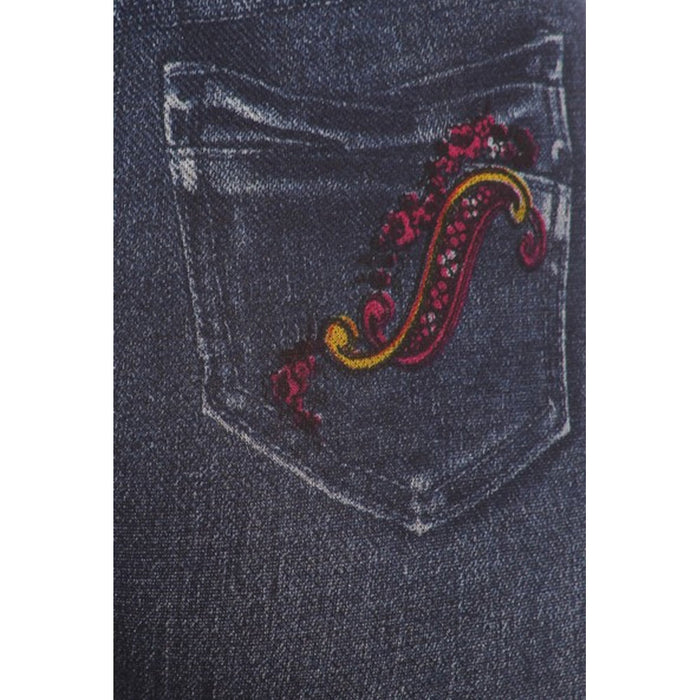 Women Skinny Jeggings Blue Stretchy Sexy Pant Pencil Leggings Jeans Soft Floral