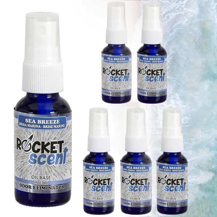 6 Pack Sea Breeze Pump Spray Air Freshener Scent Eliminates Odor Car Home Office
